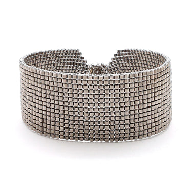 Brazalete Telar Plata Medio Metálico Acero